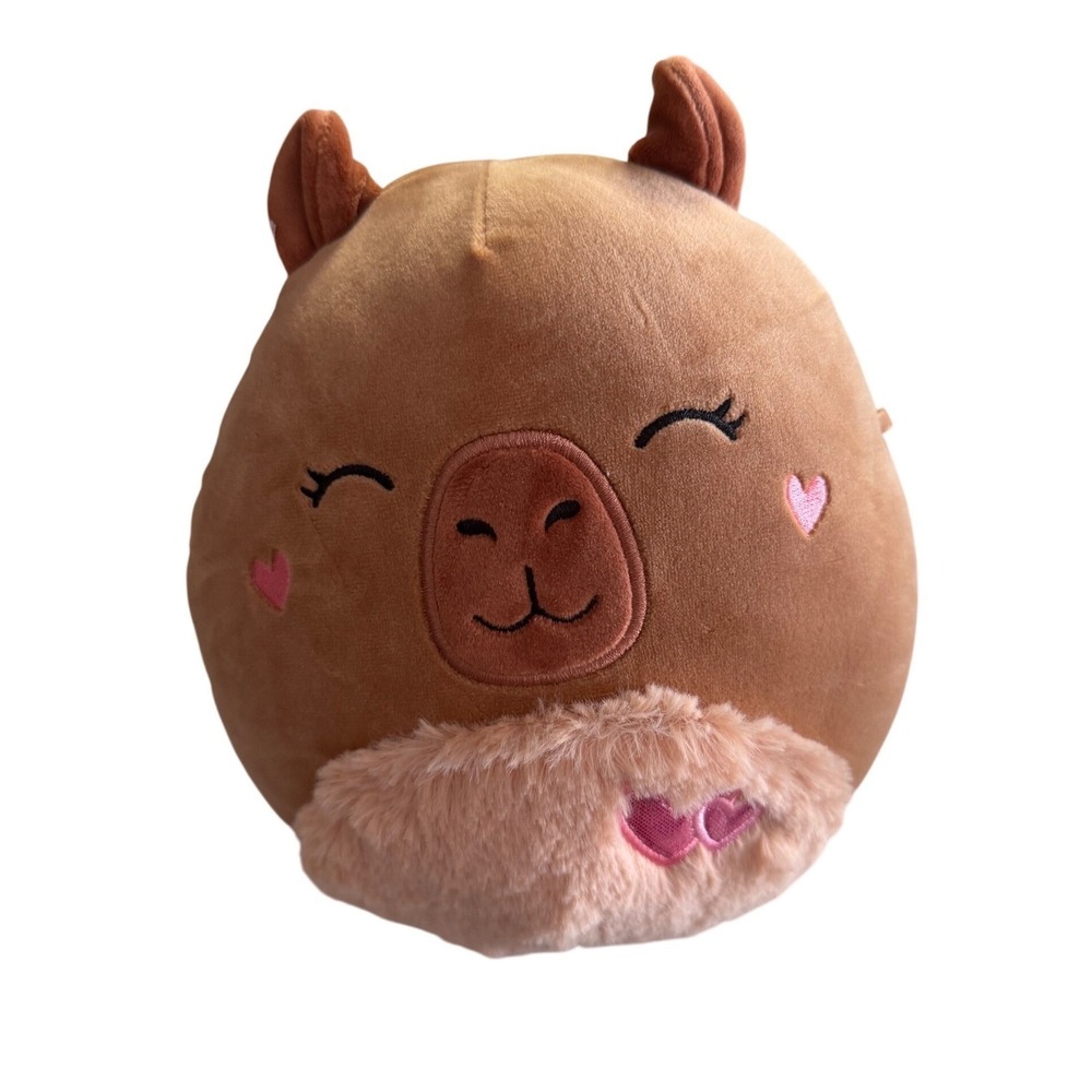 Squishmallows 7 Lilian Capybara Valentine Plush Pillow Heart Stuffed Animal Kids
